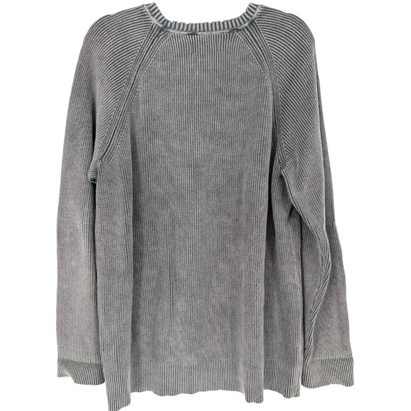 American Eagle Womens Gray Oversized Slouchy Ribbed Knit Crew Neck Sweater XL - Picture 2 of 9